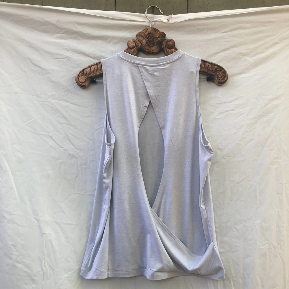 Fabletics Blake Open Back Tank Soft Grey Heather … - image 2